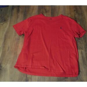 Mens T-Shirt V-Neck Polo by Ralph Lauren Red Large